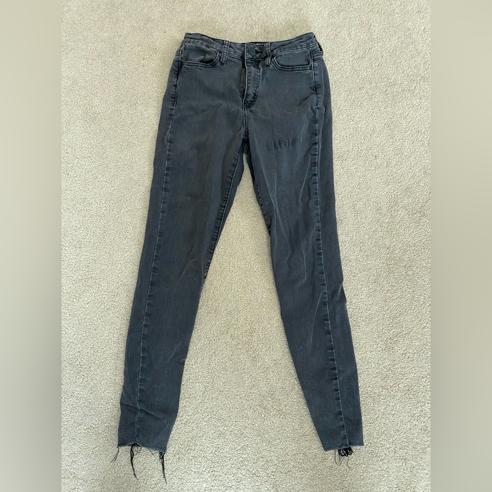 SO Black Jeans No Rips Slight Distressed